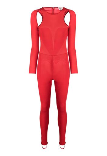 Alexander McQueen cut-out long-sleeve jumpsuit - Rosso