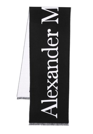 Alexander McQueen intarsia-knit logo scarf - Nero