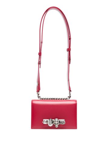 Alexander McQueen skull-motif leather shoulder bag - Rosso