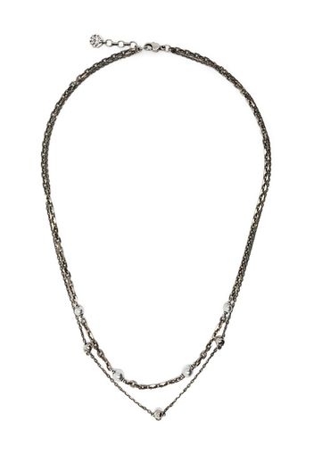 Alexander McQueen skull-charm chain-link necklace - Argento