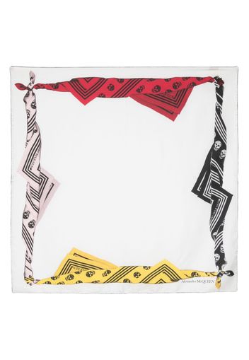 Alexander McQueen logo-print silk scarf - Bianco