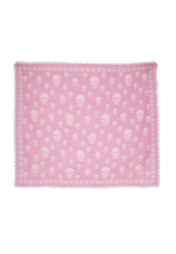 Alexander McQueen skull-motif fringed-edge scarf - Rosa