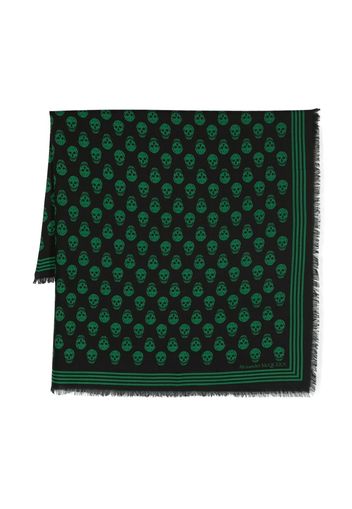 Alexander McQueen skull-print wool scarf - Nero