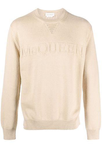 Alexander McQueen Maglione con logo jacquard - Toni neutri