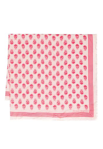 Alexander McQueen Foulard con stampa teschi - Rosa