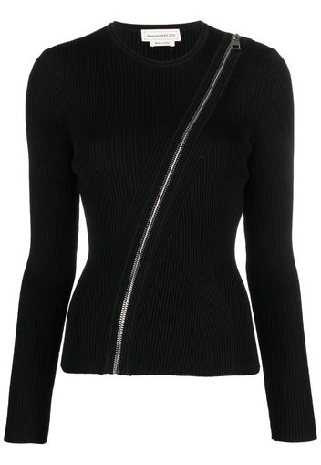 Alexander McQueen zip-detail sweatshirt - Nero