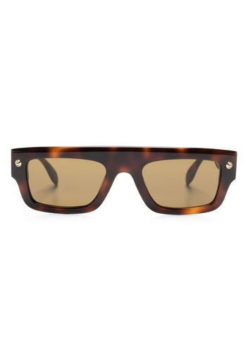 Alexander McQueen Spike Studs rectangular-frame sunglasses - Marrone