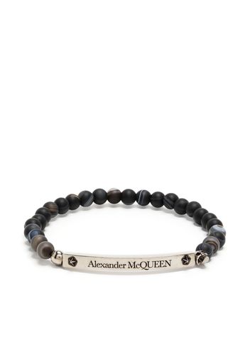 Alexander McQueen skull beaded bracelet - Nero