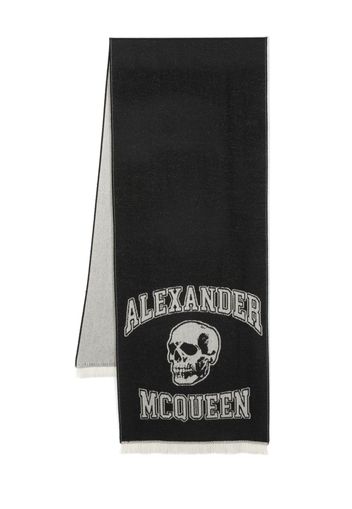 Alexander McQueen Sciarpa con stampa - Nero