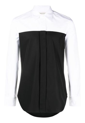 Alexander McQueen two-tone cotton shirt - Nero