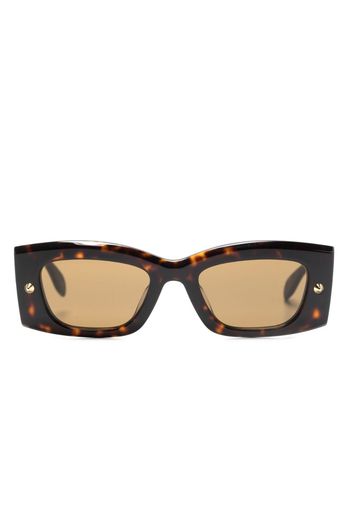 Alexander McQueen Spike Studs rectangular-frame sunglasses - Marrone