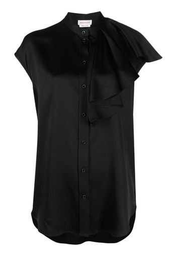 Alexander McQueen Camicia in misto seta - Nero