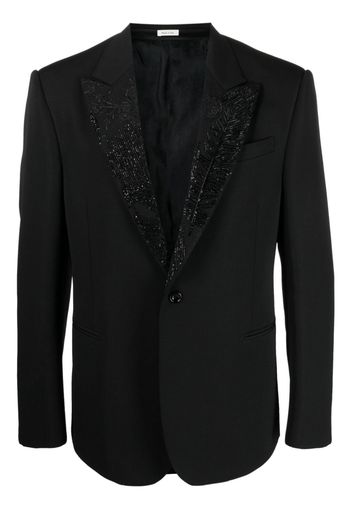 Alexander McQueen embroidered-lapel single-breasted blazer - Nero