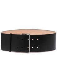 black leather waist belt