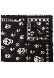 Moschino logo-embroidered cashmere scarf - Nero