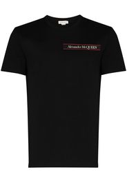 Alexander McQueen logo-stripe short-sleeve T-shirt - Nero