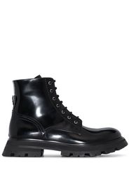 Alexander McQueen black leather combat boots - Nero