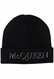 Alexander McQueen embroidered-logo beanie - Nero