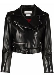 Alexander McQueen Giacca biker crop - Nero