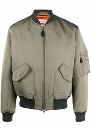 Alexander McQueen logo-print bomber jacket - Verde