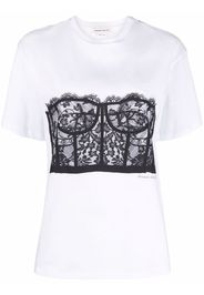 Alexander McQueen lace corset T-shirt - Bianco