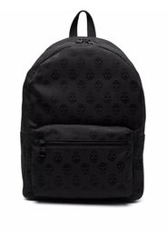 Alexander McQueen Biker Skull jacquard-logo backpack - Nero