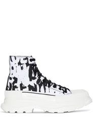 Alexander McQueen Graffiti Tread canvas boots - Bianco