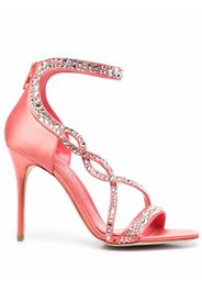 Alexander McQueen crystal-embellished wrap sandals - Rosa