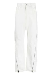 Alexander McQueen Jeans con zip - Bianco