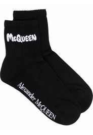 Alexander McQueen intarsia-knit ankle socks - Nero