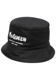 Alexander McQueen Cappello bucket con stampa - Nero