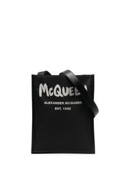 Alexander McQueen Borsa messenger con stampa - Nero