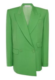 Alexander McQueen double-breasted drop hem blazer - Verde