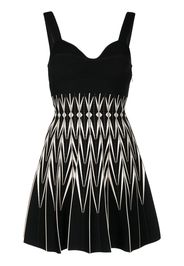 Alexander McQueen two-tone zig-zag print dress - Nero