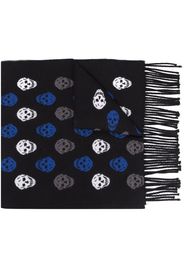 Lanvin intarsia-knit logo scarf - Blu