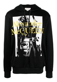 Alexander McQueen logo-print long-sleeved hoodie - Nero
