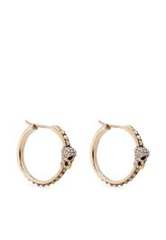 Alexander McQueen crystal-embellished Skull hoop earrings - Argento