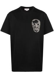 Alexander McQueen skull-embroidered cotton T-shirt - Nero