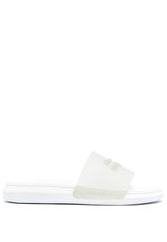 Alexander McQueen logo embossed slides - Bianco