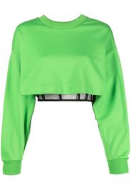 Alexander McQueen Felpa crop - Verde