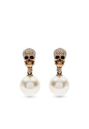 Alexander McQueen pavé skull earrings - Oro