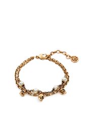 Alexander McQueen pearl skull double-chain bracelet - Oro