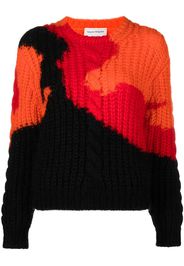 Alexander McQueen colourblock knit jumper - Arancione