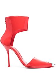 Alexander McQueen Pumps con punta a contrasto metallica 115mm - Rosso