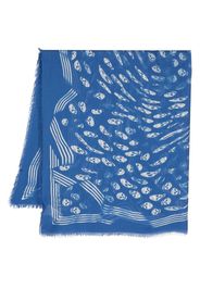 Alexander McQueen skull-print modal scarf - Blu