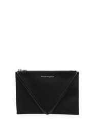 Alexander McQueen logo-print envelope clutch - Nero