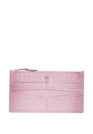 Alexander McQueen croco-embossed skull wallet - Rosa