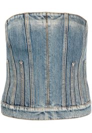 Alexander McQueen strapless denim top - Blu