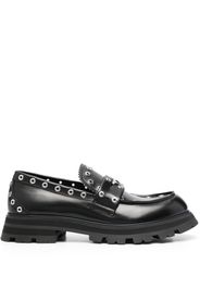 Alexander McQueen eyelet-embellished logo loafers - Nero