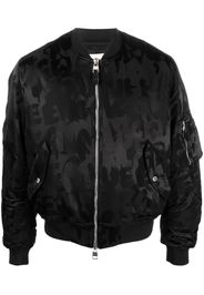 Alexander McQueen logo-print bomber jacket - Nero